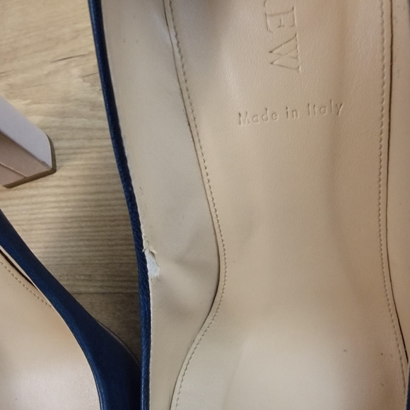 J. Crew Etta Cap Toe Navy and Beige Leather Pumps - Picture 13 of 14